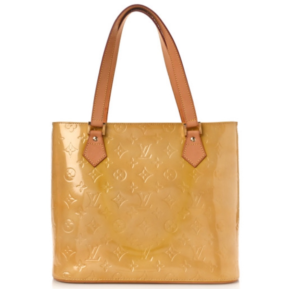 Authentic LOUIS VUITTON Houston Beige Vernis Tote